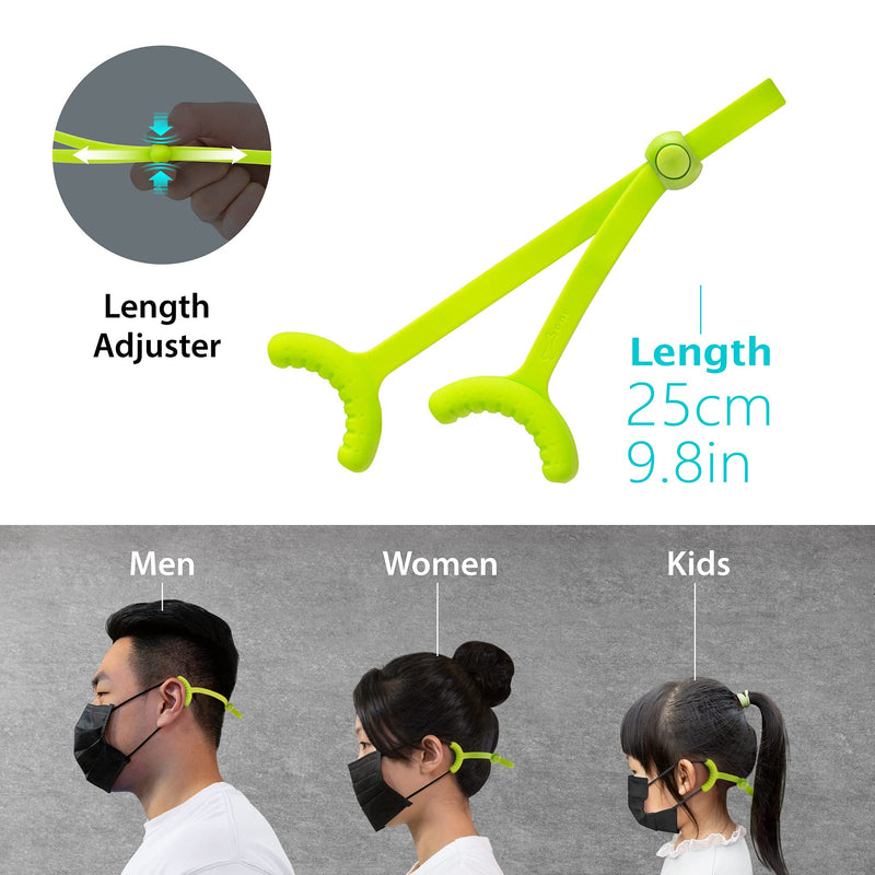 [Australia] - BONE Mask Tie (3 Packs), Face Mask Holder, Adjustable & Skin-Friendly Silicone Extender Strap, Ear Savers for Kids & Adults (Black) Black 