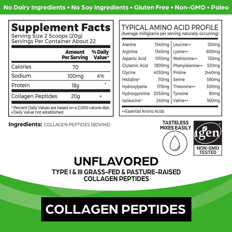 Orgain Hydrolyzed Collagen Peptides Powder, Country Farms Super Greens Powder, 50 Organic Superfoods