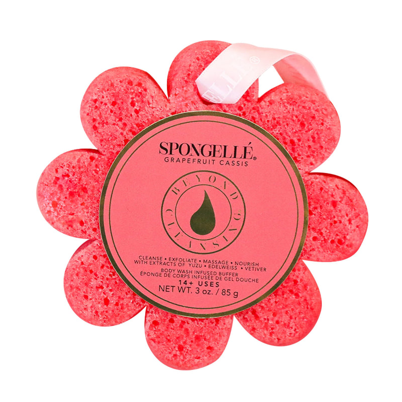 [Australia] - Spongelle Grapefruit Cassis Pedi Buffer, Body Scrubber and Refill Hand & Body Wash Bundle 