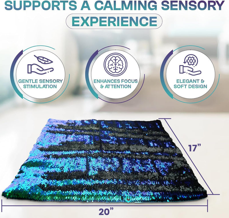 [Australia] - SENSORY4U Weighted Lap Pad for Kids - 5lb Sensory Blanket with Sequin Flip Fabric for Tactile Play - Ideal for Calming & Everyday Use 