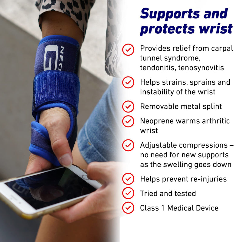 [Australia] - Neo-G Stabilized Carpal Tunnel Wrist Brace - Tendonitis Wrist Brace - For Arthritis, Tendonitis, Joint Pain, Sprains - Adjustable Compression - Right Hand - Class 1 Medical Device 