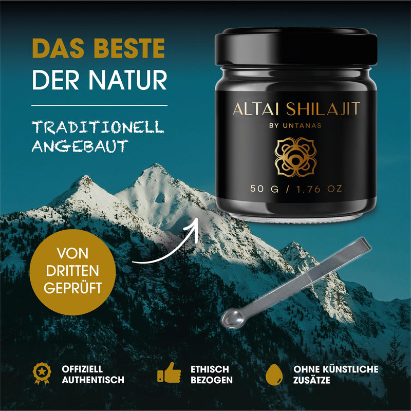 [Australia] - Altai Shilajit Resin - 50g High Dose Pure Shilajit, 87+ Minerals, Fulvic Acid - Heavy Metal Tested & Cold Water Filtered - Natural - For Energy & Clarity - 4 Month Supply 