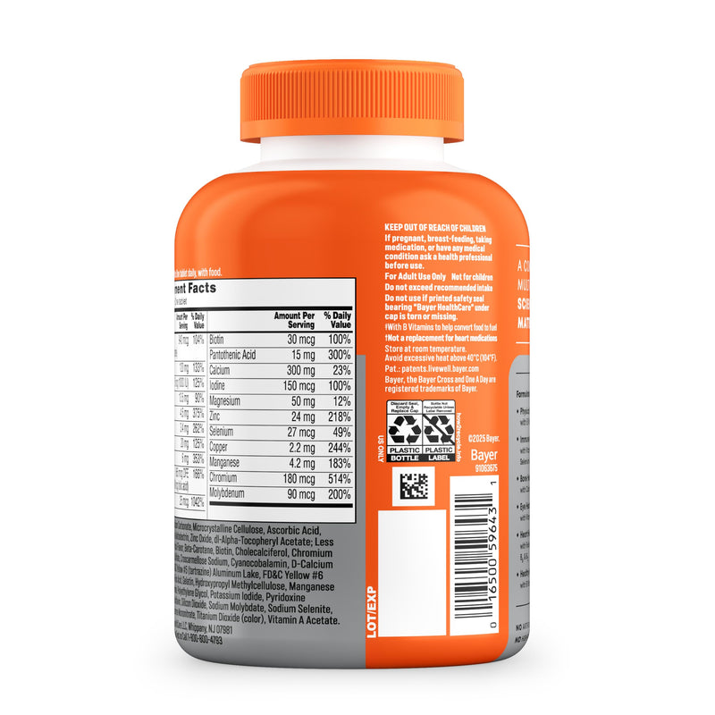 One A Day Multivitamin for Women 50 and Over Tablets, Womens Multivitamin 50 Plus with Vitamins D, C, E, Zinc & Biotin, Daily Vitamins for Woman 50+, 200 Ct (Packaging May Vary)