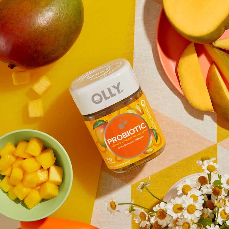 OLLY Probiotic Gummy, Immune System & Digestive Support*, Mango - 50 Count 50 Count (Pack of 1)