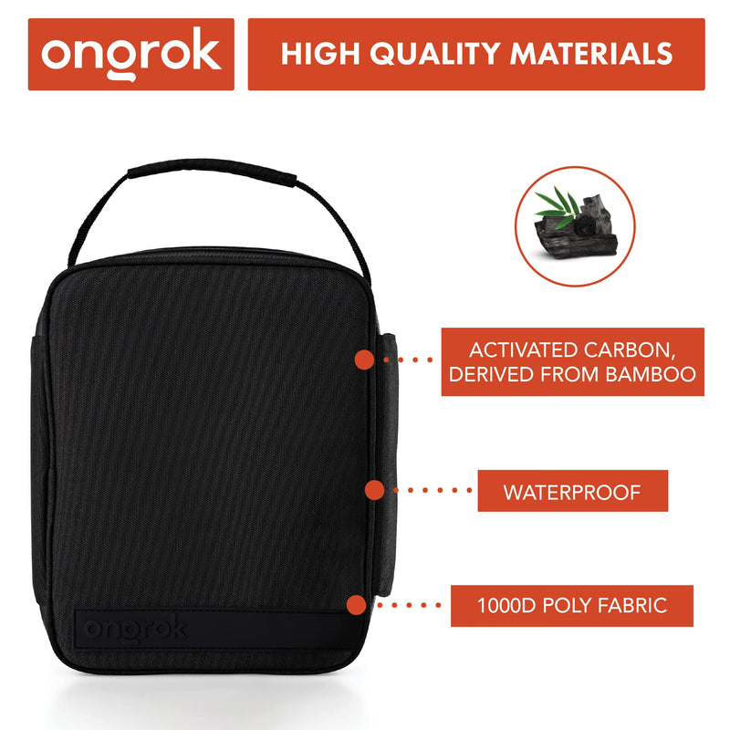 Extra Large Lock Bag (9 x 8 x 3.5), Locking Case with Carbon Technology, Box Comes with Bonus Glass Jar