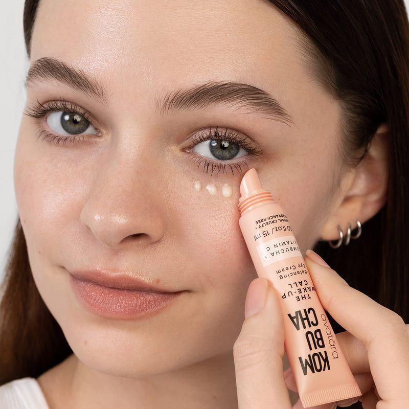 Avatara - Kombucha The Wake-Up Call Eye Cream, For Dark Circles and Puffiness, Under Eye Moisturizer with Caffeine, Vitamin C, and Tumeric, Caffeine Eye Cream for All Skin Types, 0.05 Fl. Oz.