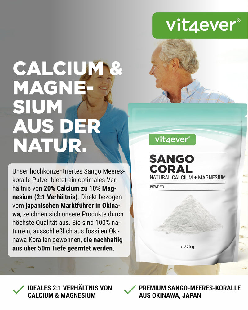 [Australia] - Sango Sea Coral - 320 g powder - Natural source of calcium (20%) & magnesium (10%) in the body's own ratio of 2:1 - No additives 320 g (pack of 1) 