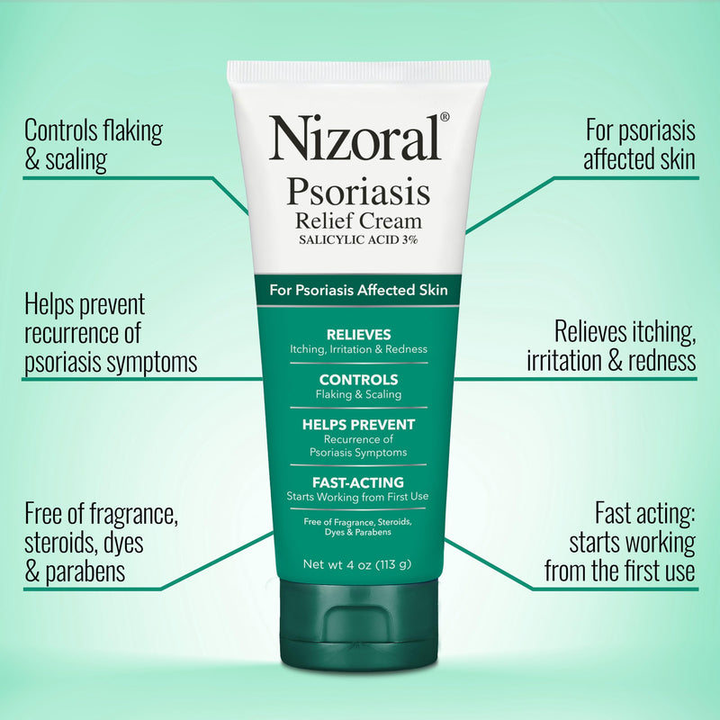 [Australia] - Nizoral Psoriasis Relief Cream- Relieves Itching, Irritation & Redness and Controls Flaking and Scaling with Maximum Strength Medicine (Salicylic Acid 3%), 4 Fl Oz 4 Fl Oz (Pack of 1) 