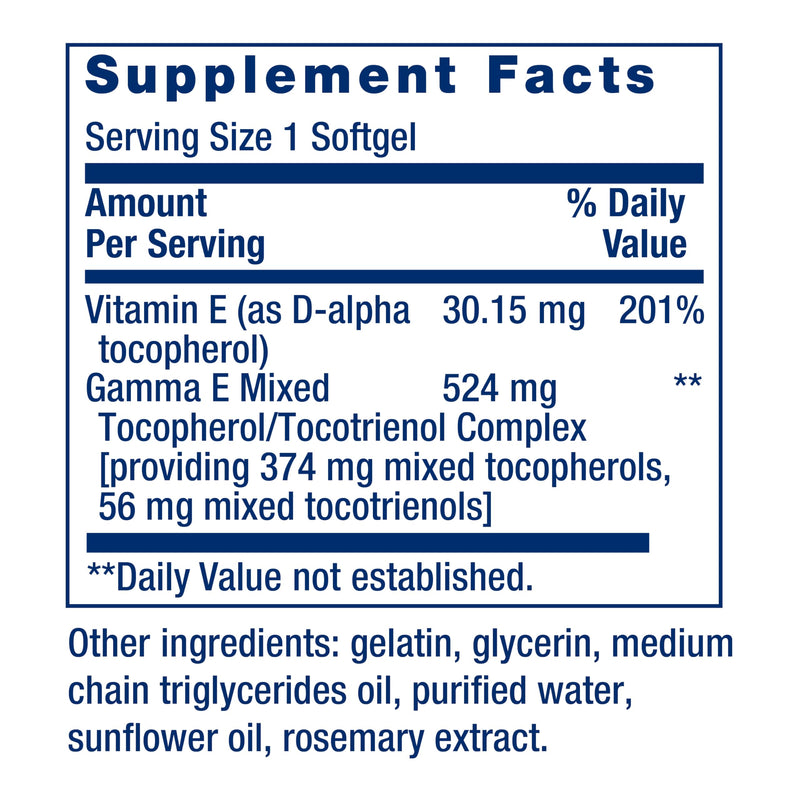 Life Extension Gamma E Mixed Tocopherols & Tocotrienols – Complete Vitamin E Spectrum, Antioxidant Protection – Non-GMO, Gluten-Free – 60 Softgels, (Pack of 2) 60 Count (Pack of 2)