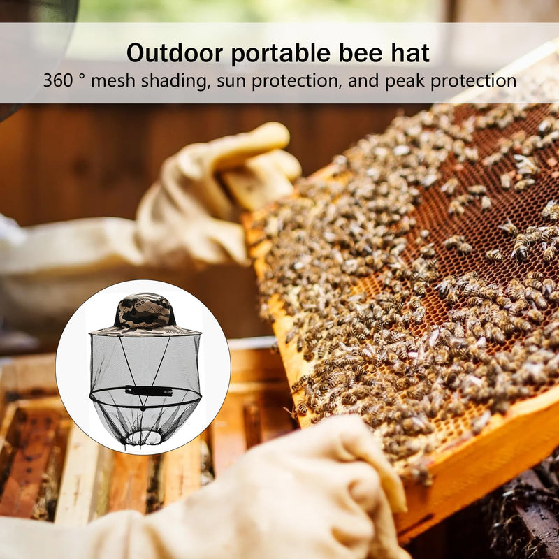[Australia] - Beekeeper hat, mosquito net hat, bee veil hat, face protection hat, anti-mosquito sun hat, head protection and net hat, invisible mosquito net cap, foldable for outdoor hiking, camping, gardening 