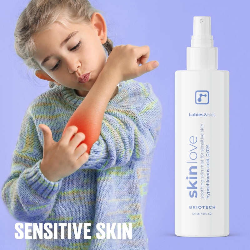 [Australia] - Briotech Baby Skin Love Spray | Gentle Hypochlorous Acid Mist for Soothing, Calming & Cleansing Delicate Skin | Pediatrician-Approved, Added Fragrance-Free | 4 oz (4 Pack) 4 Fl Oz (Pack of 4) 