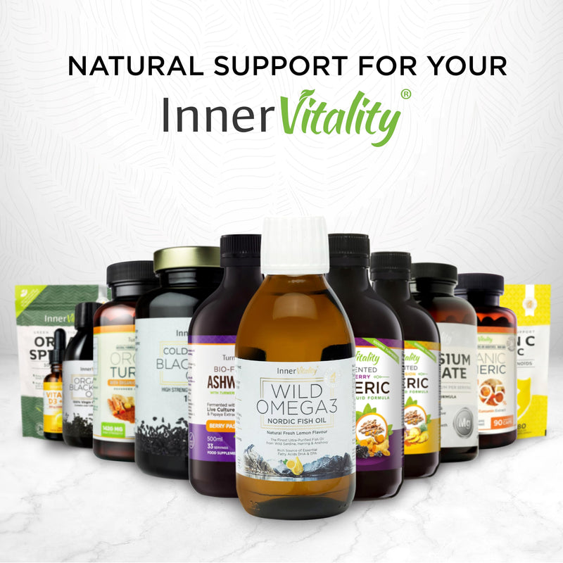 Omega 3 Fish Oil Liquid - Natural Fresh Lemon Flavour with NO Fishy Taste, High Strength DHA/EPA - 200ml Made from Wild Caught Nordic Fish Oil | 3rd Party Tested for Purity - Inner Vitality 200 ml (Pack of 1)