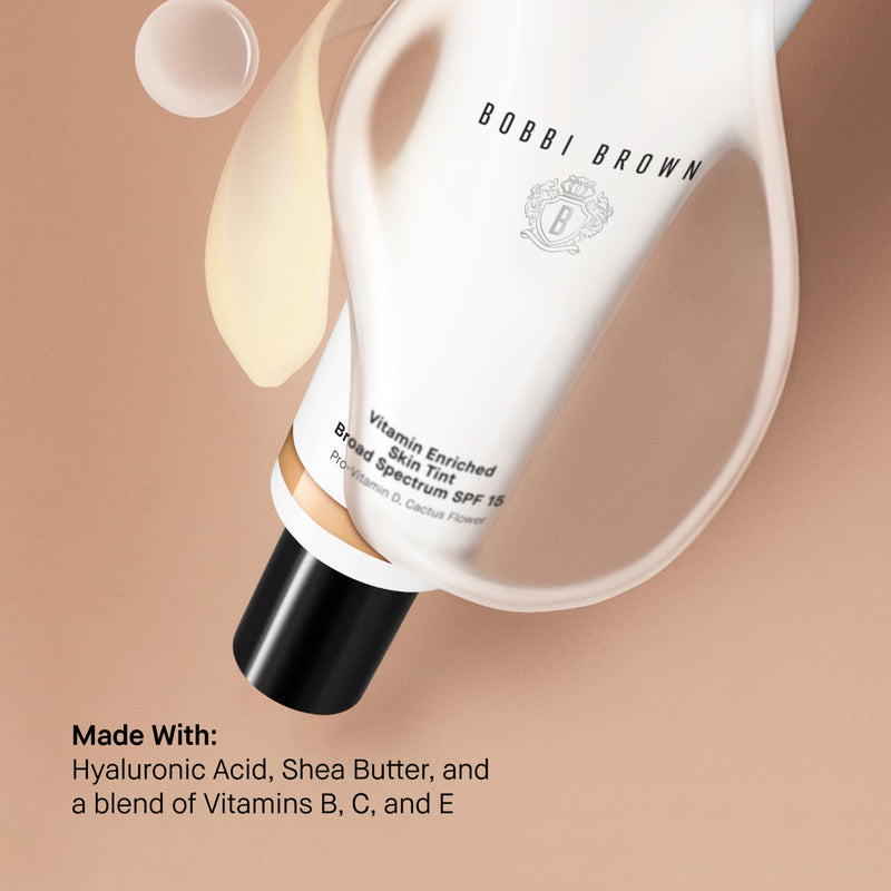 Bobbi Brown Vitamin Enriched Skin Tint SPF 15 | Broad Spectrum SPF Skin Tint | Hydrating Tinted Moisturizer | Vitamins B, C, & E, 1.7 Fl Oz 01 Fair 1 (Lightest Pinky Beige)