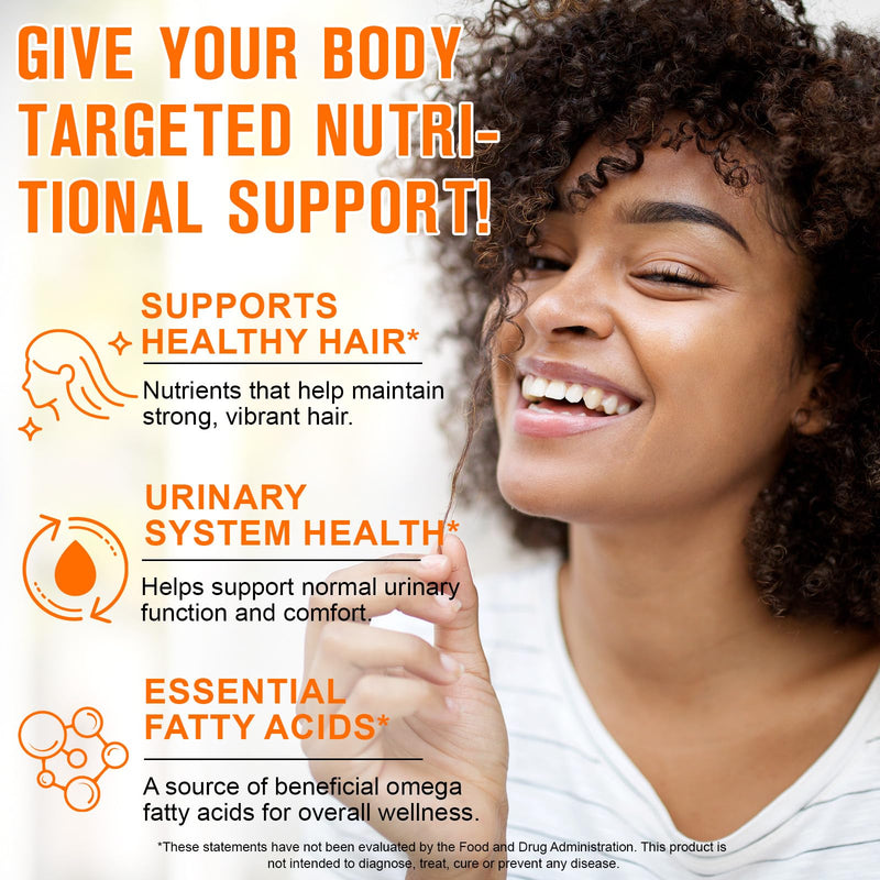 [Australia] - Pumpkin Seed Oil with Saw Palmetto 2-in-1 Formula 300 Softgels, Cold Pressed, Pure Virgin Oil, Supports Hair, Urinary, Bladder & Prostate Health, Non-GMO 