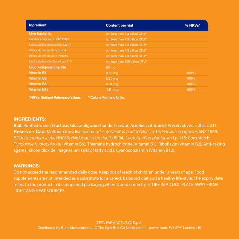Prolife Lactobacilli - Probiotic Supplement (Live Lactic Ferments): 4.3 Billion per dose, 3 Packs of 10 Vials of 8 ml