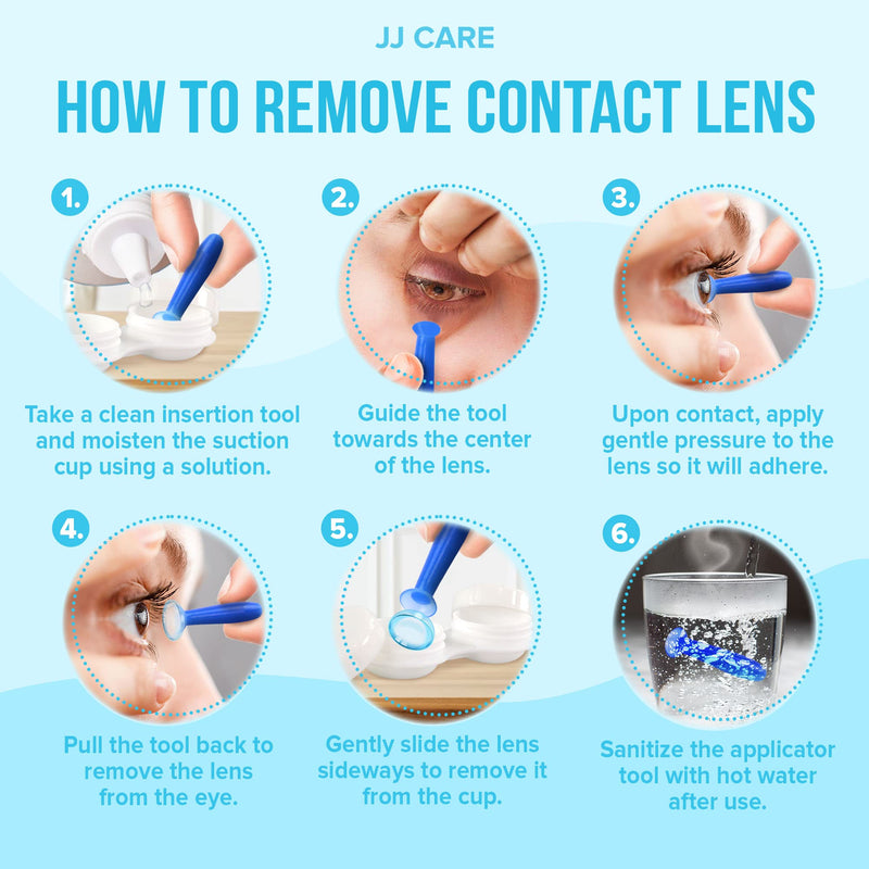 [Australia] - JJ CARE Contact Lens Applicator - Pack of 4 Contact Lens Remover Suction Tool for Hard Lenses, Silicone Rubber Eye Contact Plunger for Hard Contacts, Contact Removal Tool for Permeable Gas Lenses 