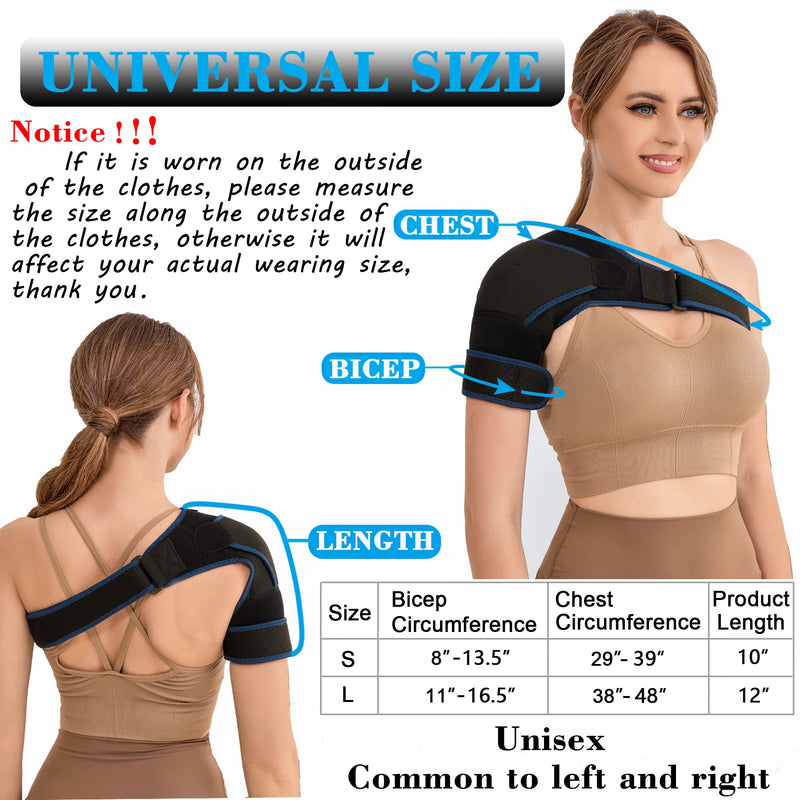[Australia] - Shoulder Brace - Support and Compression Sleeve,Rotator Cuff Shoulder Brace for Men&Women,for AC Joint Pain Relief,Arm Stability,Injuries&Tears,Bursitis,Swelling,Tendonitis(Large) L 