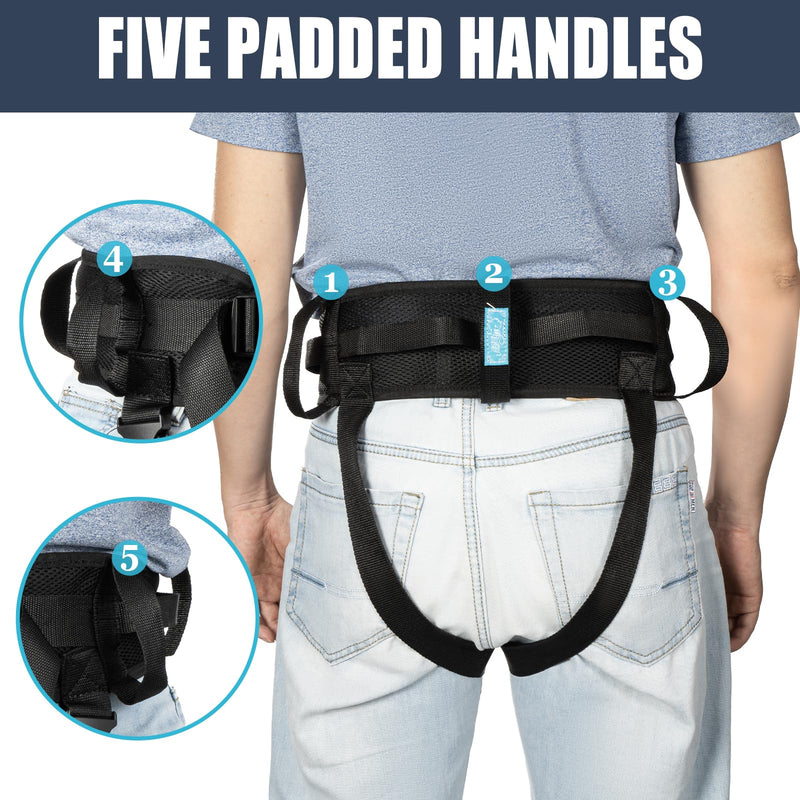 Gait Belts for Seniors - with Leg Loops， Occupational and Physical Therapy - Long Strap and Quick Release Buckle