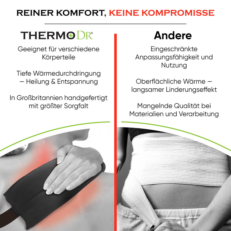 [Australia] - Body Wrap - Premium 100% Natural Pain Relief - Durable and Durable Multi-Purpose Heated Wrap - Ergonomic Heat Pad Microwave with Wheat Grains - Heat Pad Neck Lavender Black with Straps 