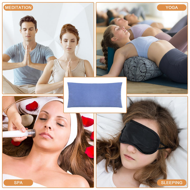 6 Pack Washable Cotton Eye Pillow Case Removable Unscented Zippered Eye Pillow Cover 9.06 x 4.53 Inches for Yoga Relaxation Sleeping Meditation Spa Migraine Relief Massage Accessories