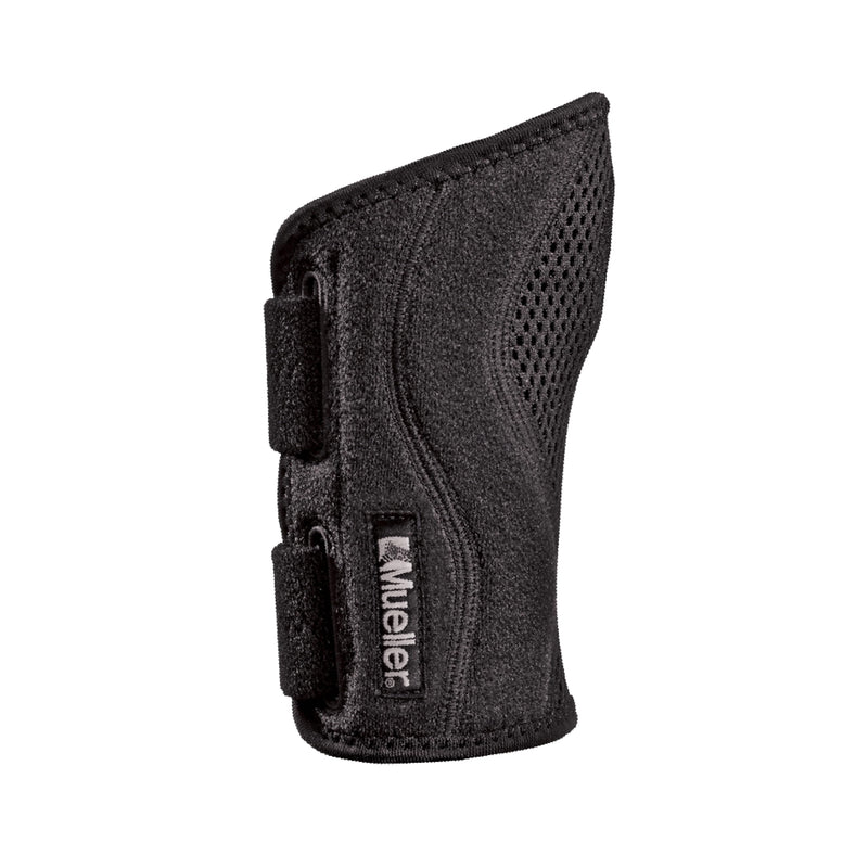 [Australia] - MUELLER Esports Medicine Fitted Wrist Brace for Men and Women, Wrist Pain Relief Support, 6 KTape Strips Included, Ideal for Gamer's Carpal Tunnel, Tendonitis, Arthritis, Right Hand, Black, One Size Esports Right-Hand Fitted Wrist Brace 