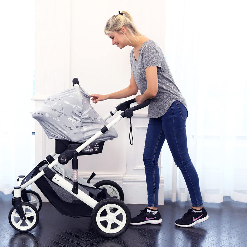 [Australia] - Breastfeeding Cover Carseat Canopy - Multi Use Car Seat Covers for Babies, Infant Stroller Cover, Baby Shower Gifts for Boys and Girls grey 