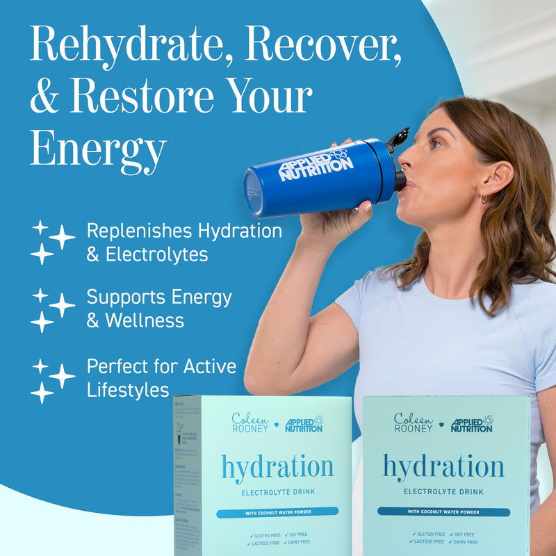 Applied Nutrition - Coleen Rooney - Hydration Powder - Coconut Water Infused - Best Electrolyte Drink Mix - Best Travel Hydration Sachets - Rapid Hydration Formula (14 Sachets - 7g Each) (Very Berry) Very Berry