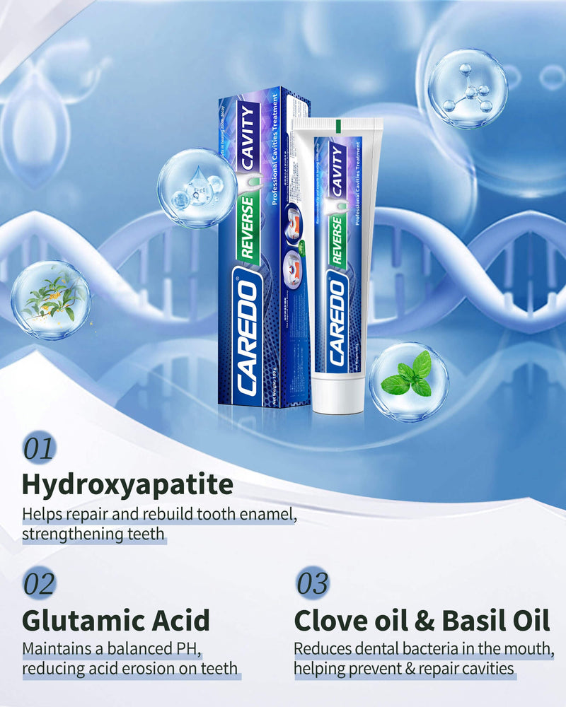 [Australia] - Cavity Repair Toothpaste Set for Adults, 16g Pulpitis Ointment for Tooth Decay Pain & 100g Hydroxyapatite Toothpaste for Home Cavity Repair, Fluoride Free 