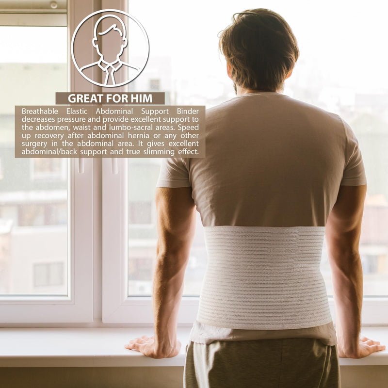 ORTONYX Premium Umbilical Hernia Belt for Men and Women / 10.25" Abdominal Binder With Hernia Support Pad - Navel Ventral Epigastric Incisional and Belly Button Hernias - Beige OX5241-10-S/M S/M (up to 32")