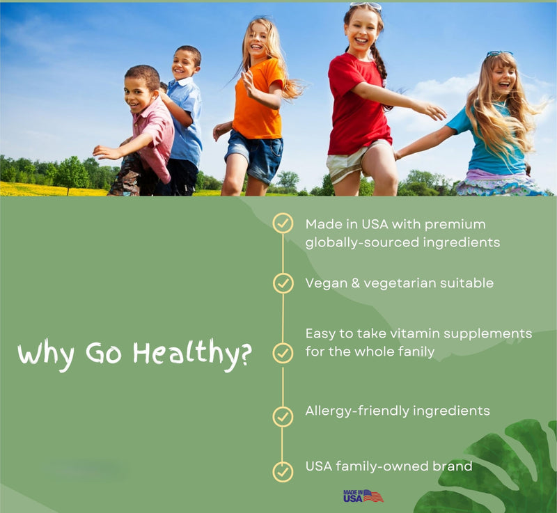 [Australia] - Go Healthy Kids Vitamins D3 K2 (MK-7), Child Vitamin D, Liquid Vegan D3 K2 Drops for Kids, Sugar-Free, Easy-to-Absorb, Children's Growth & Immune Support, Vanilla Flavor - 30 Servings 