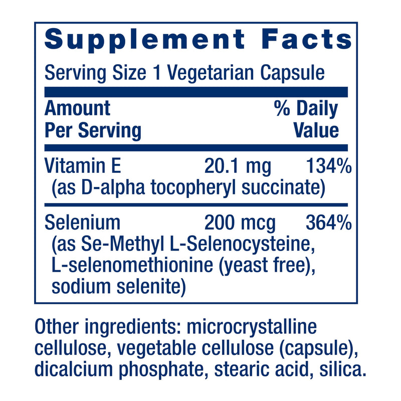 Life Extension Super Selenium Complex, 200 mcg – 3 Forms of Selenium, Vitamin E – Cellular Health & Longevity Support – Gluten-Free, Non-GMO, Vegetarian, 1 Daily – 100 Capsules | 3 Forms of Selenium & Vitamin E Support Cellular Health & Healthy Aging, ...