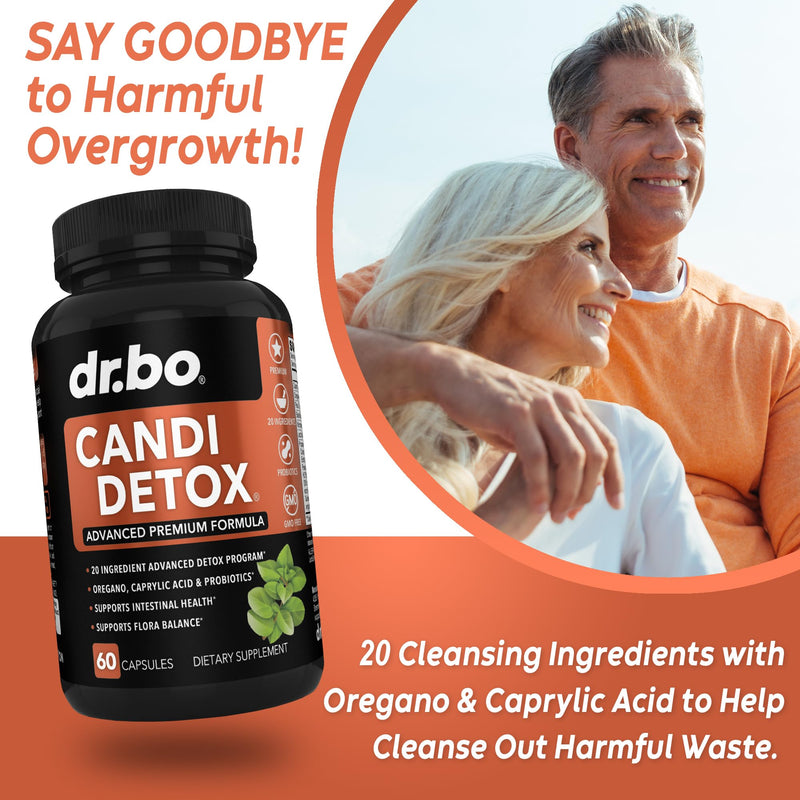 [Australia] - Candida Cleanse Detox for Women & Men - Candi Detox Support Supplement Pills Kit, Anti Overgrowth Gut Balance Probiotic Flora Complex Supplements - Natural Oral Herbal Oregano & Caprylic Acid Capsules 