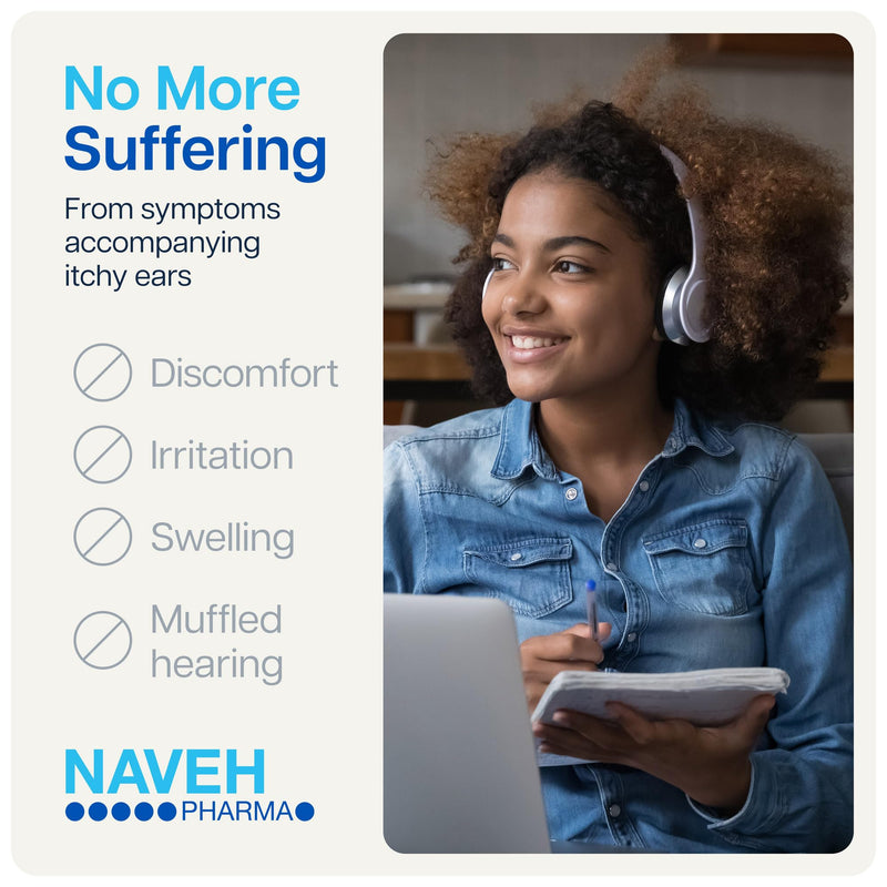 [Australia] - NAVEH PHARMA Itchy Ears Remedy Ear Cleaning and Itch Relief | Treats All Causes of Ear Itchiness | Jet Spray for Eczema Treatment & Clogged Ear Relief | Ear Wax Removal & Ear Drops Wash (0.5 Fl Oz) 0.5 Fl Oz 