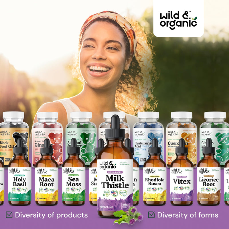 [Australia] - Wild & Organic Milk Thistle Liquid Drops - Liver Cleanse Detox - Silymarin Milk Thistle Supplement for Liver Support - Silybum Marianum Seed Extract Tincture - Vegan, Sugar & Alcohol-Free - 4 fl oz 4 Fl Oz (Pack of 1) 