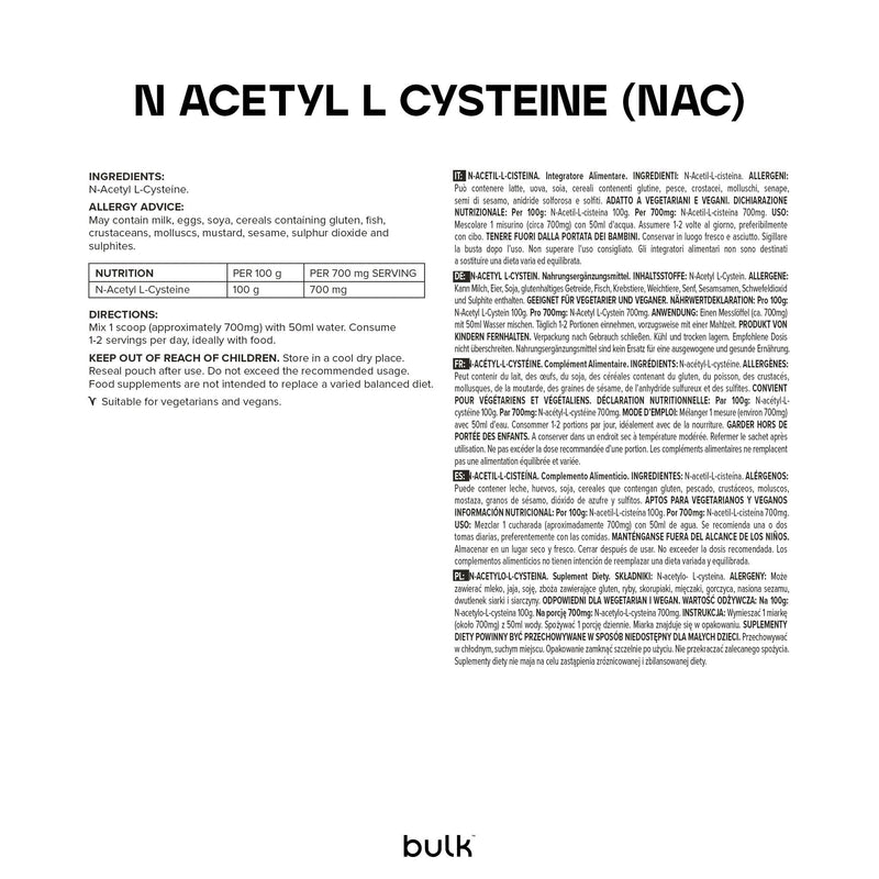 Bulk Pure N Acetyl L Cysteine (NAC) Powder, 100 g, Packaging May Vary (Pack of 4) 100g (Pack of 4)