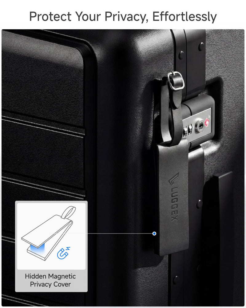 LUGGEX Luggage Straps TSA Approved+Leather Luggage Tag 1 Pack, Travel Essentials Kit (Black&Brown)