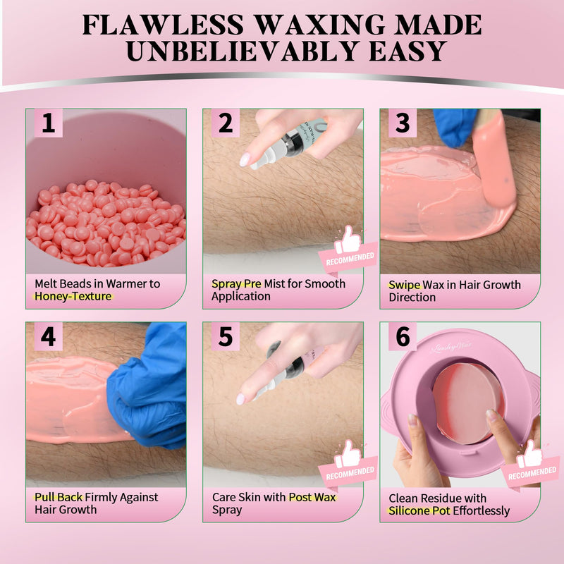 [Australia] - LANSLEYWAX Pink Hard Wax Beads, 1LB Wax Beans for Sensitive Skin & Full-Body Hair Removal, Brazilian/Bikini/Face/Legs/Eyebrow/Armpit/Chest Waxing Refill at Home for Women & Men, Stripless Formula Rose 16 Ounce (Pack of 1) 