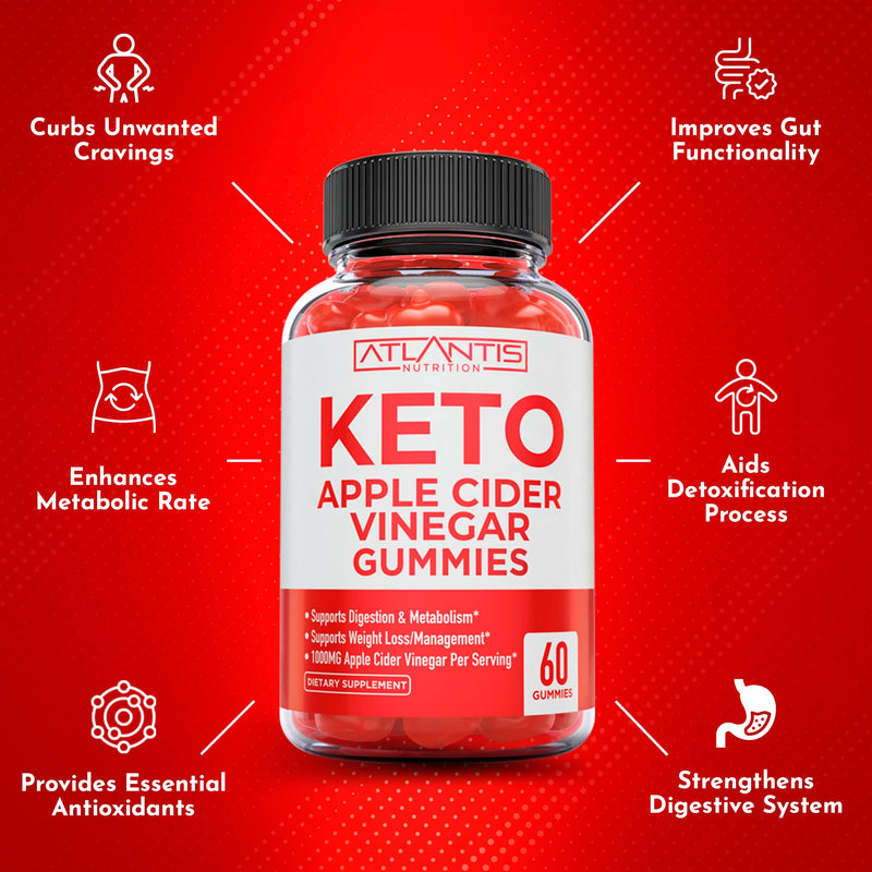 60 Keto Apple Cider Vinegar Gummies Advanced Weight Loss + 60 Ashwagandha Gummies - 1500MG Ashwagandha Per Serving