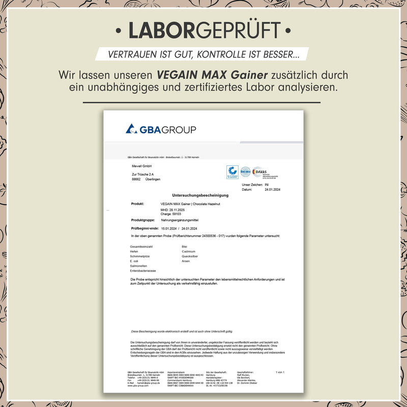 [Australia] - Weight Gainer CHOCOLATE HAZELNUT 3kg, 570+ kcal per serving, VEGAIN MAX Muscle Mass Gainer, high protein content 30% + complex carbohydrates, without maltodextrin & dextrose, lactose-free & vegan 3 kg (pack of 1) 