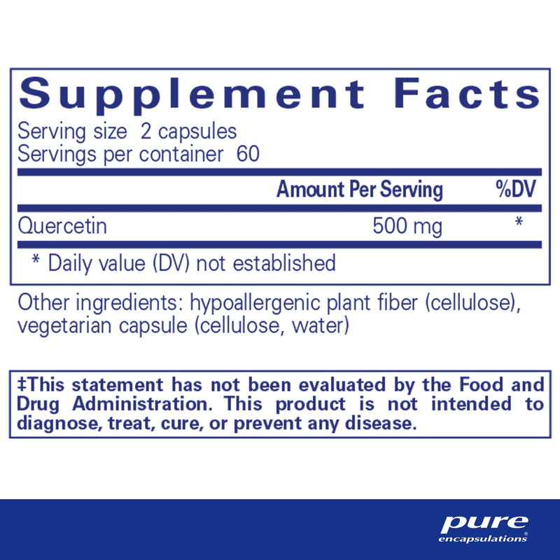 [Australia] - Pure Encapsulations Quercetin - 500 mg - Immune Support, Cellular Health & Heart Health - Antioxidant Supplement - Gluten Free & Non-GMO - 120 Capsules 120 Count (Pack of 1) 
