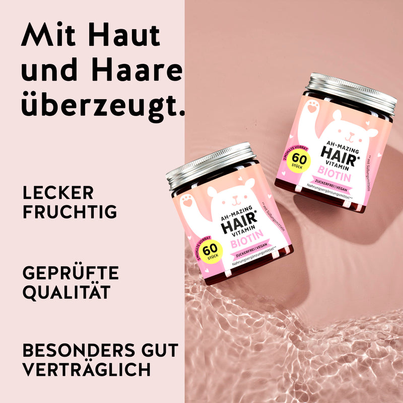 [Australia] - Bears with Benefits Pack of 3 Ah-mazing Hair Vitamins with Biotin - Sugar-Free Biotin Gummies for Normal Hair Growth in a High-Quality Gift Box 60 Pieces (Pack of 3) 