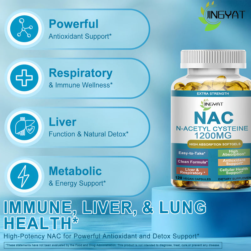 [Australia] - NAC Supplement N-Acetyl Cysteine | High Absorption NAC 1200mg Softgels for Liver & Kidney Detox, Immune Support & Antioxidants | Vegan Capsules | 2 Month Supply | Non-GMO | Gluten Free | 120 Count 