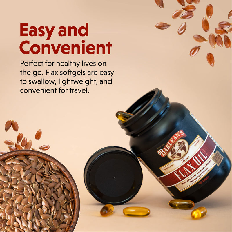 [Australia] - Barlean's Flaxseed Oil Softgels, Cold-Pressed Flax Seed Supplement with 1,650 mg ALA Omega-3 Fatty Acids for Joint & Heart Health, 1000mg, 250 ct 250 Count (Pack of 1) 