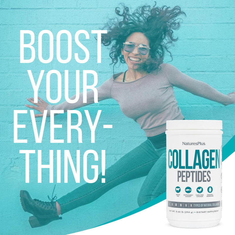 NaturesPlus Collagen Peptides - 0.65 lbs Powder - Hair, Skin, Nail & Joint Health, Immune System Support - Non-GMO, Gluten Free - 28 Servings Unflavored 28 Servings (Pack of 1)