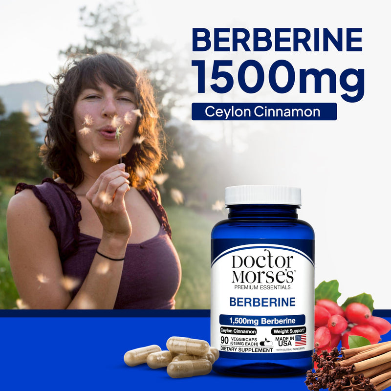 [Australia] - Doctor Morse's Berberine Supplement 1500mg, Berberine HCI with Ceylon Cinnamon, Extra Strength Formula, Made in The USA in an FDA-Registered, NSF-Certified Facility, 90 Capsules 