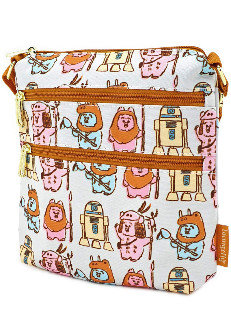 Loungefly x Star Wars Pastel Ewok Allover-Print Nylon Passport Bag, Multicolored, Medium