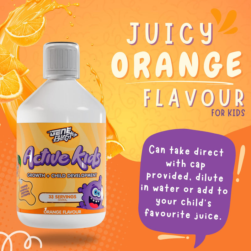 Active Kids Liquid Multivitamin | Kids Vitamins with Minerals & Super Greens | 29 Essential Nutrients for Daily Nutrition | 500ml