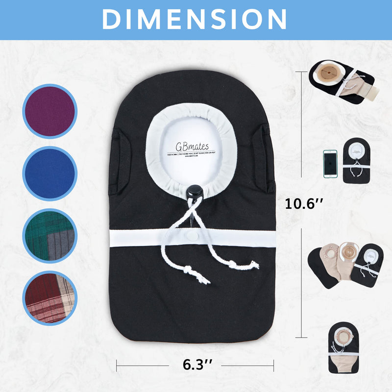 [Australia] - Ostomy Bag Covers-Waterproof Ostomy Pouch Liner with Adjustable Opening, Belt Hoop, Buckle Closure Black 