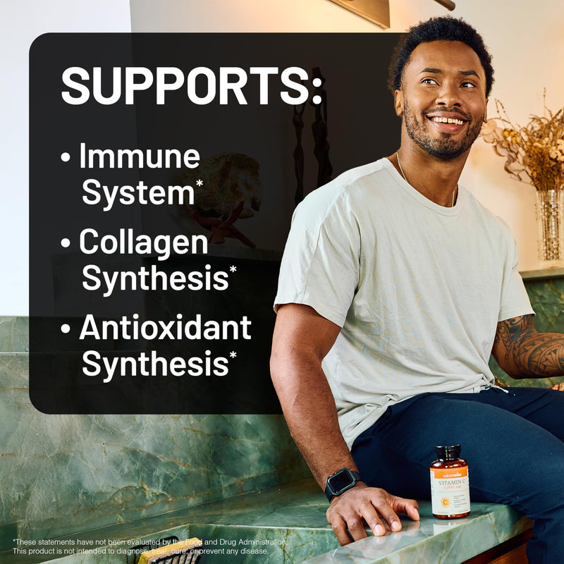 NatureWise Vitamin C 1000mg Capsules - Extra Strength Vegan Vitamin C for Daily Antioxidant & Immune Support - Non-GMO, USA Manufactured - 360 Capsules[360-Day Supply] Unflavored 360 Count (Pack of 1)