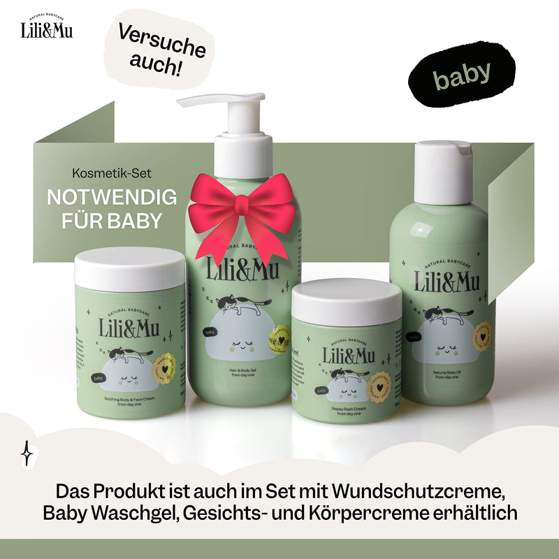 [Australia] - Lili&Mu natural care oil, nourishing baby oil 150 ml - baby care massage oil with jojoba oil marigold extract vitamin E, oil for delicate baby skin, vegan body oil ideal for baby massage - body oil 